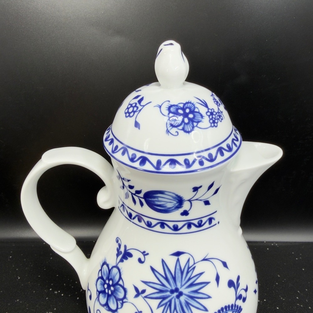 Triptis Porzellan Blue Onion Coffee Pot Zwiebelmuster‎ Germany White Blue Floral - Picture 6 of 14